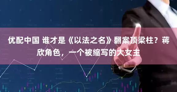 优配中国 谁才是《以法之名》翻案顶梁柱？蒋欣角色，一个被缩写的大女主